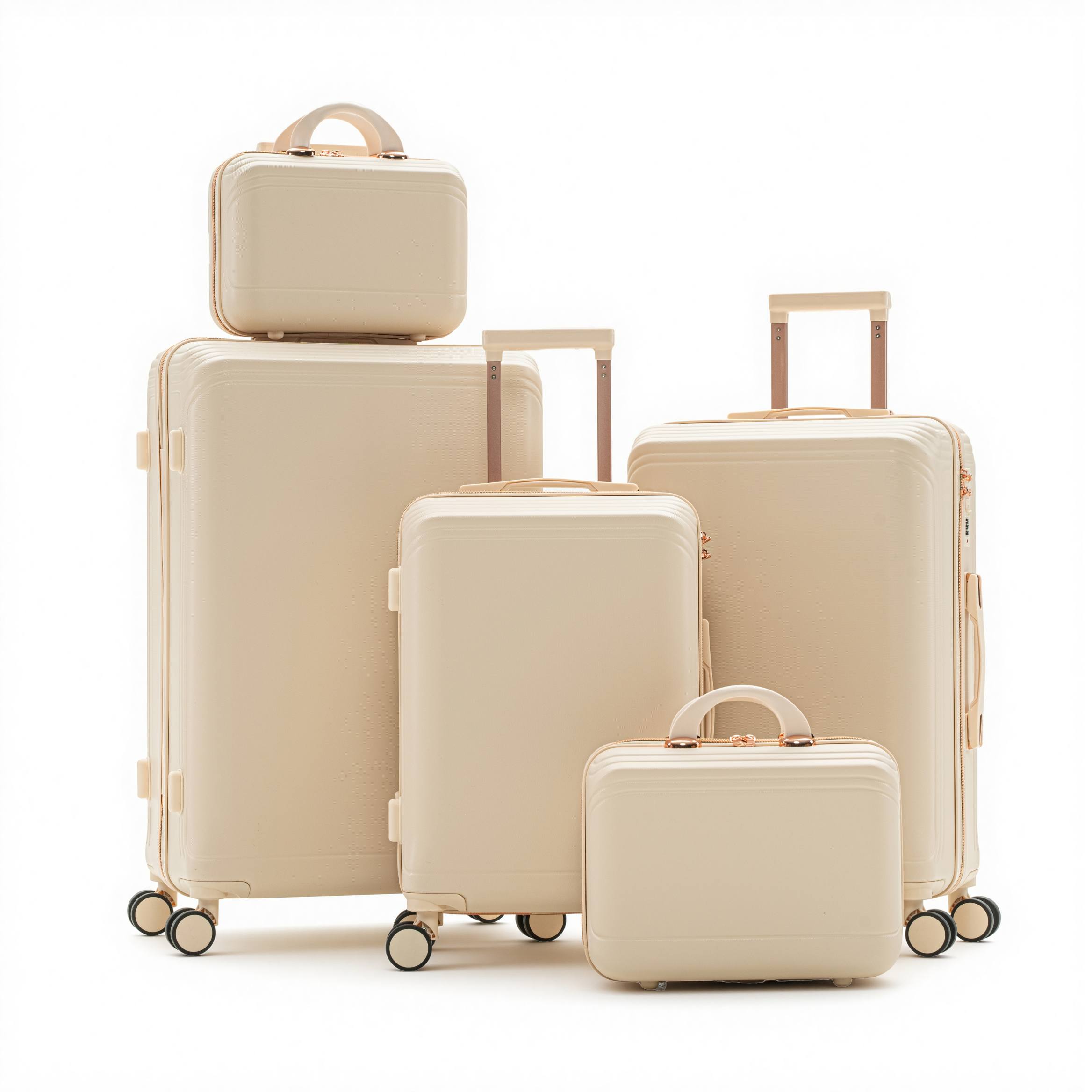 Minimalistinen ABS 5-osainen Hardshell matkalaukkusarja